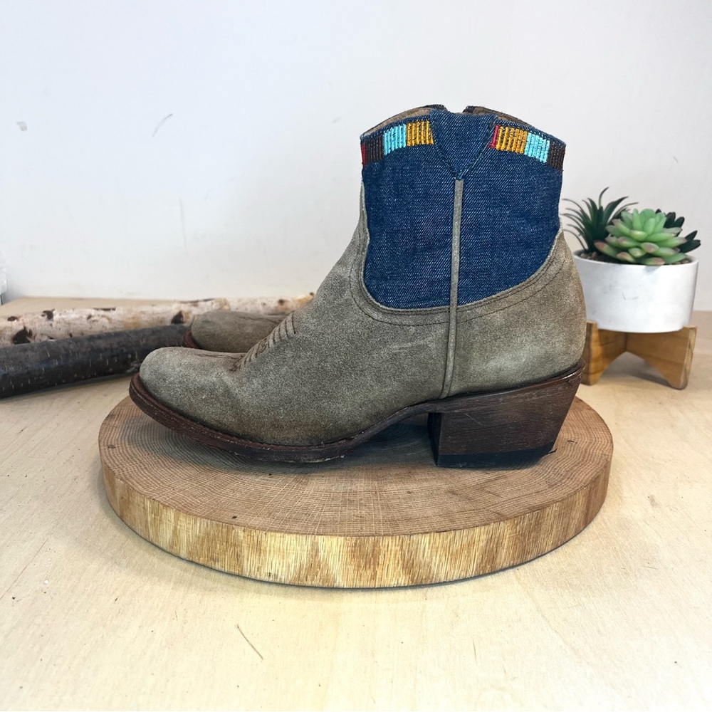 *Macie Bean Boots | Booties Style M5217 Denim Tan Suede Leather Size 7